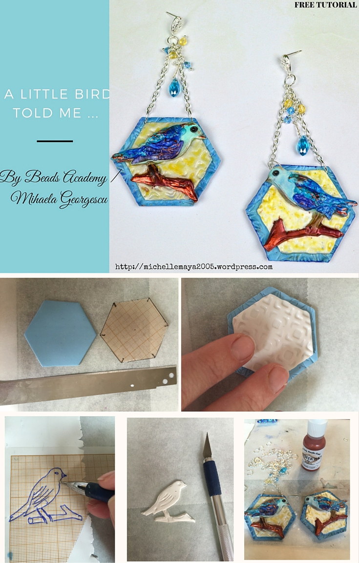 Free polymer clay tutorial by Beads Academy/ Mihaela Georgescu. ArtBeadScene May Challenge